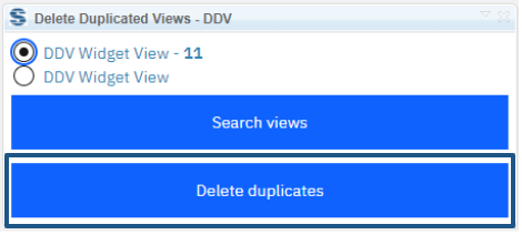 Delete duplicates through one of the main buttons, the one on the right